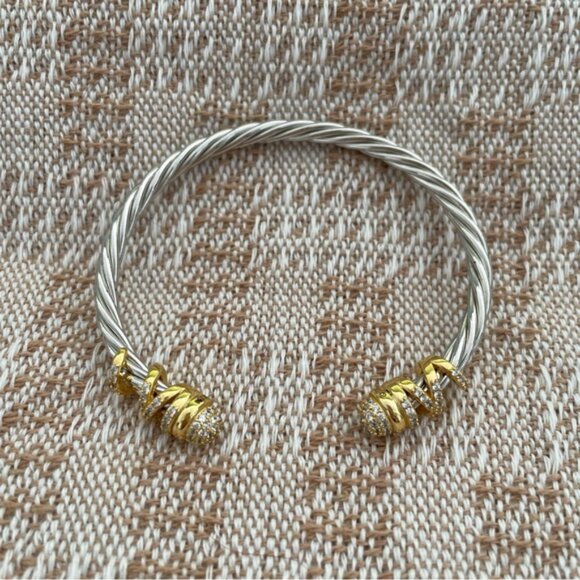 David Yurman Gold and Silver Diamond Bracelet - Picture 5 of 6